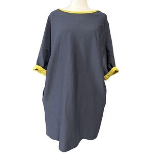 COS Dress Womens Medium Blue Colorblock Short Sleeve T-Shirt Shift Pockets